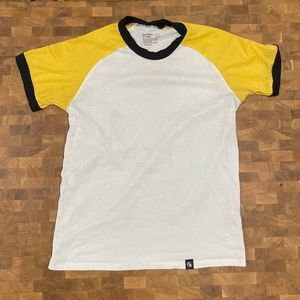 Unisex Ringer Size Adult Small Mailchimp Tee with Freddie logo